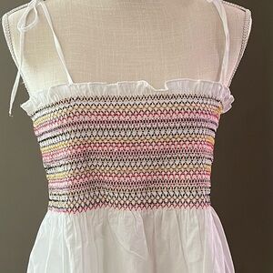 H&M Pink and yellow Smocked Top